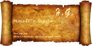 Huszár Gyula névjegykártya