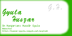 gyula huszar business card
